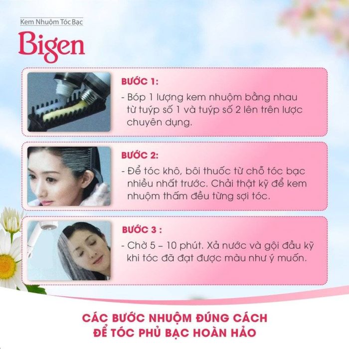 Thuốc Nhuộm Tóc Bigen Phủ Bạc Dạng Kem 881 Đen Tự Nhiên - Ảnh 3